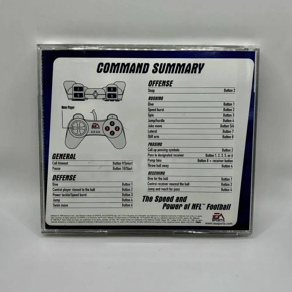 Madden NFL 2000 PC CD-ROM Video Game Football John Madden EA Sports
